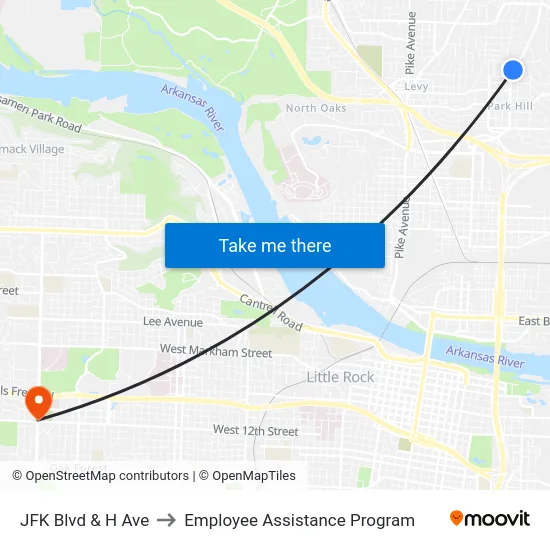 JFK Blvd & H Ave to Employee Assistance Program map