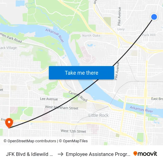 JFK Blvd & Idlewild Ave to Employee Assistance Program map