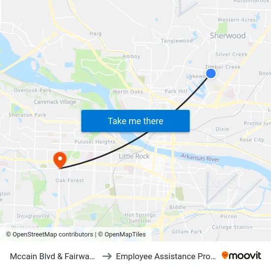 Mccain Blvd & Fairway Ave to Employee Assistance Program map