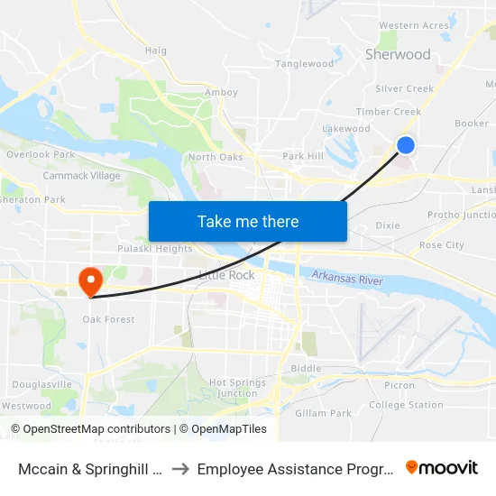 Mccain & Springhill Rd to Employee Assistance Program map