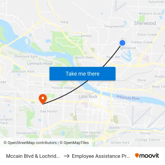 Mccain Blvd & Lochridge Rd to Employee Assistance Program map