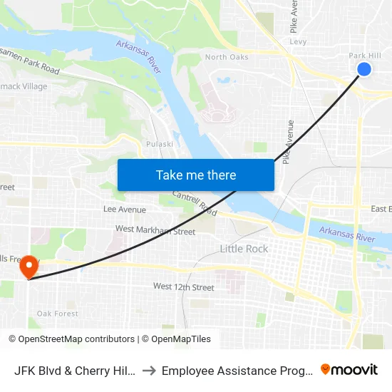 JFK Blvd & Cherry Hill Dr to Employee Assistance Program map