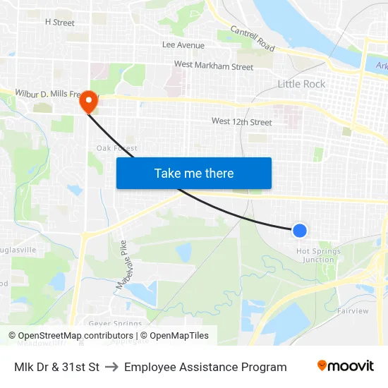 Mlk Dr & 31st St to Employee Assistance Program map