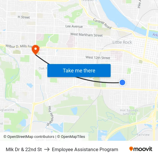 Mlk Dr & 22nd St to Employee Assistance Program map