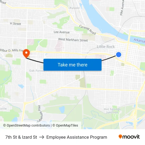 7th St & Izard St to Employee Assistance Program map