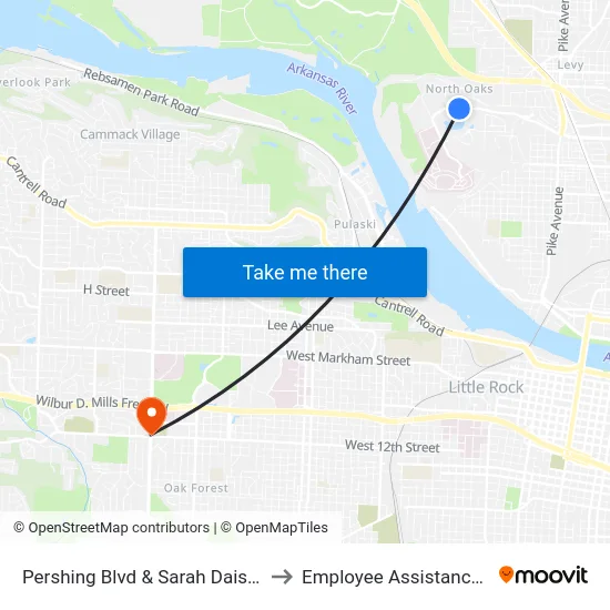 Pershing Blvd & Sarah Daisy Garden Cir to Employee Assistance Program map
