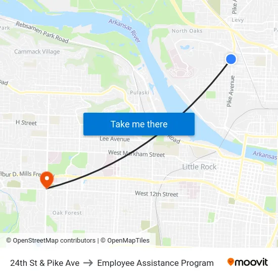 24th St & Pike Ave to Employee Assistance Program map