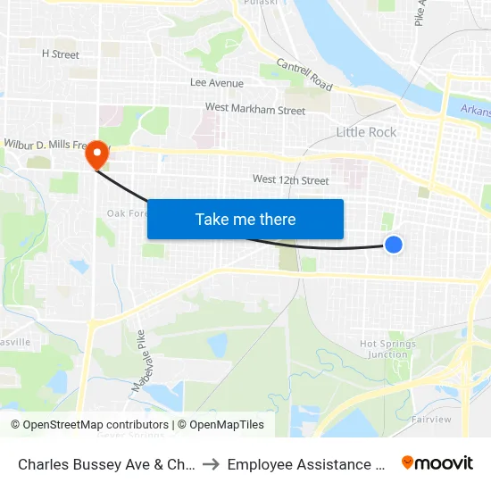 Charles Bussey Ave & Chester St to Employee Assistance Program map