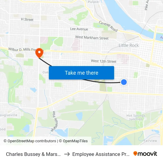 Charles Bussey & Marshall St to Employee Assistance Program map