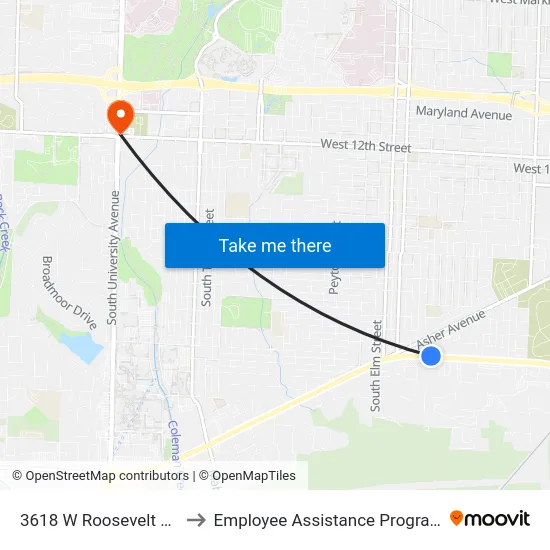 3618 W Roosevelt Rd to Employee Assistance Program map