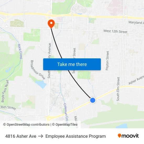 4816 Asher Ave to Employee Assistance Program map