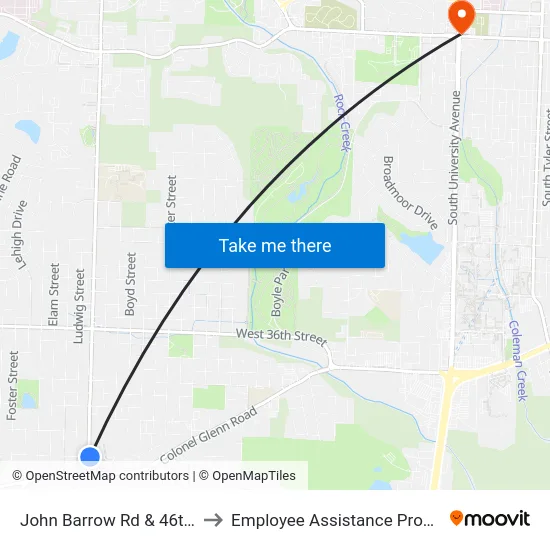John Barrow Rd & 46th St to Employee Assistance Program map