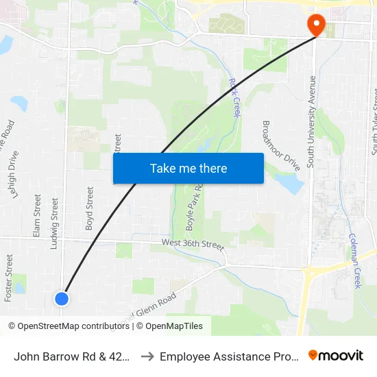 John Barrow Rd & 42nd St to Employee Assistance Program map