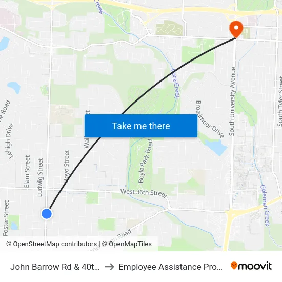 John Barrow Rd & 40th St to Employee Assistance Program map