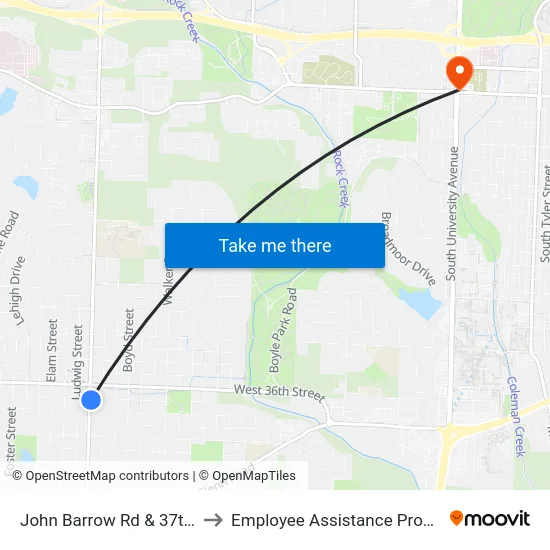 John Barrow Rd & 37th St to Employee Assistance Program map