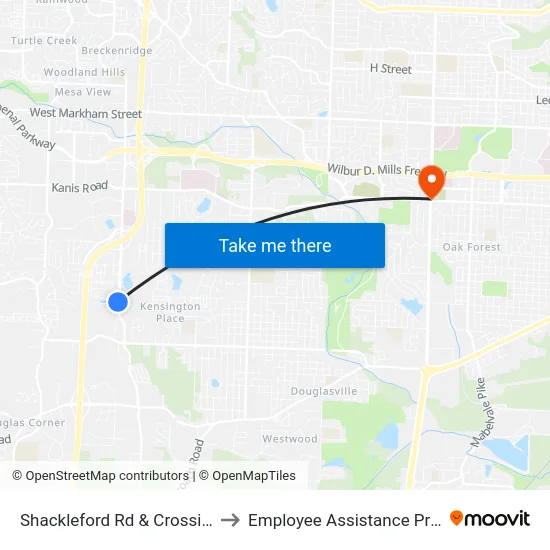 Shackleford Rd & Crossings Ct to Employee Assistance Program map