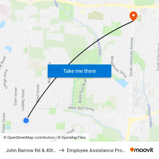 John Barrow Rd & 40th St to Employee Assistance Program map