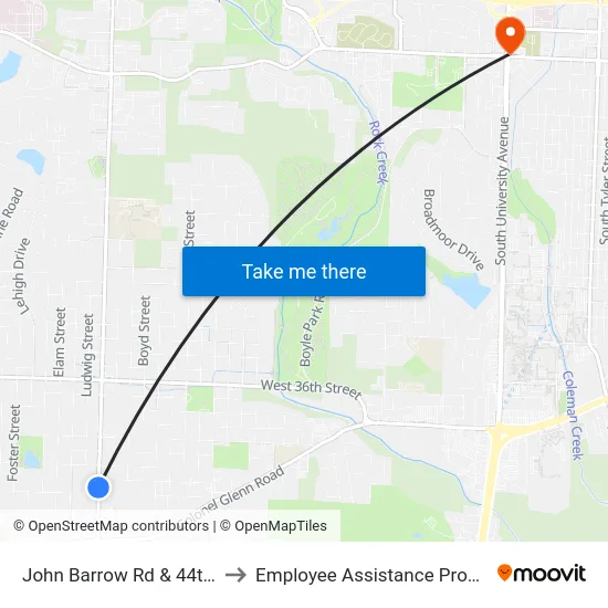 John Barrow Rd & 44th St to Employee Assistance Program map