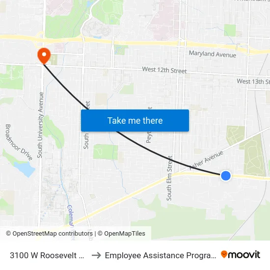 3100 W Roosevelt Rd to Employee Assistance Program map