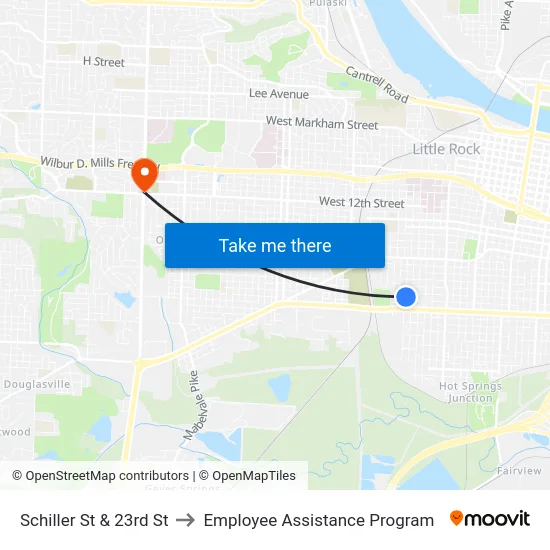 Schiller St & 23rd St to Employee Assistance Program map