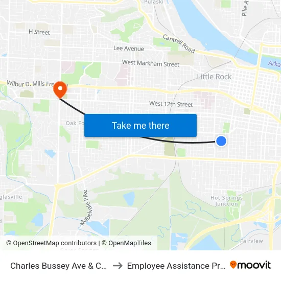Charles Bussey Ave & Cross St to Employee Assistance Program map