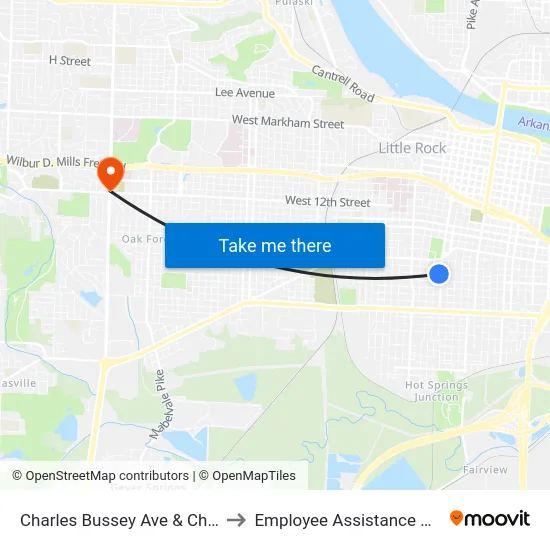 Charles Bussey Ave & Chester St to Employee Assistance Program map