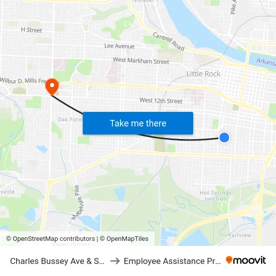 Charles Bussey Ave & State St to Employee Assistance Program map