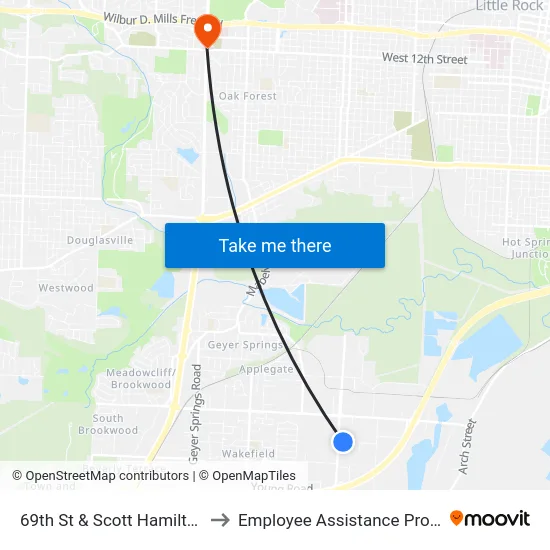 69th St & Scott Hamilton Dr to Employee Assistance Program map
