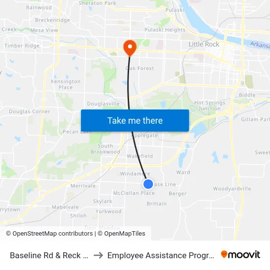 Baseline Rd & Reck Rd to Employee Assistance Program map