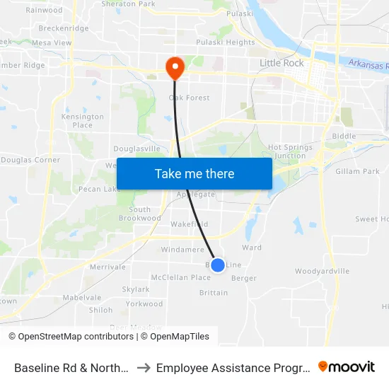 Baseline Rd & North Ln to Employee Assistance Program map