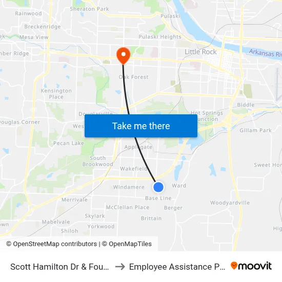 Scott Hamilton Dr & Fourche Rd to Employee Assistance Program map