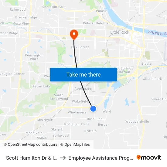 Scott Hamilton Dr & I-30 to Employee Assistance Program map