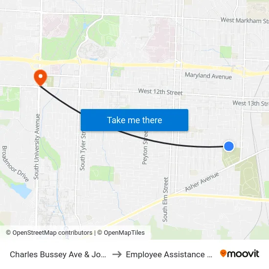 Charles Bussey Ave & Johnson St to Employee Assistance Program map