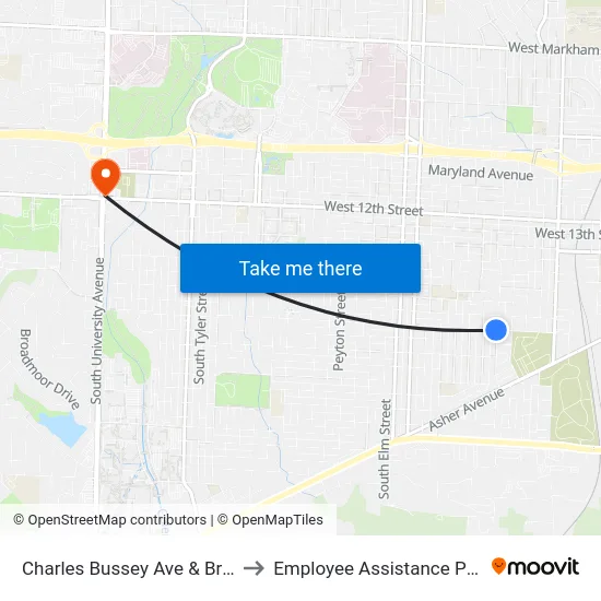 Charles Bussey Ave & Brown St to Employee Assistance Program map