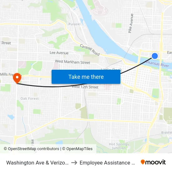 Washington Ave & Verizon Arena to Employee Assistance Program map