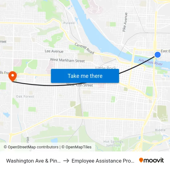 Washington Ave & Pine St to Employee Assistance Program map