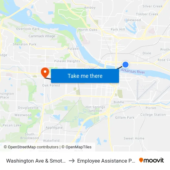 Washington Ave & Smothers St to Employee Assistance Program map