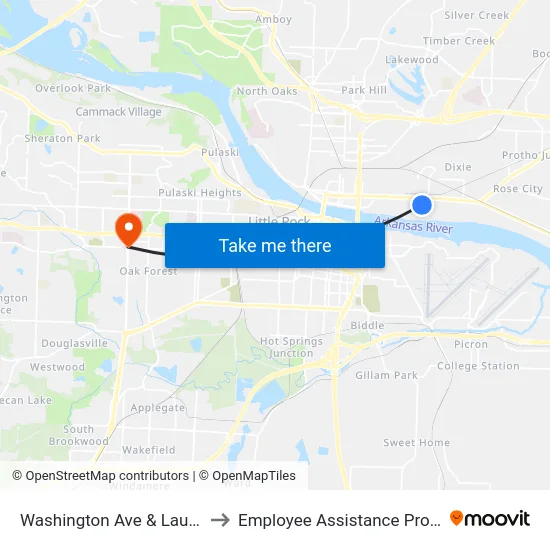 Washington Ave & Laurel St to Employee Assistance Program map