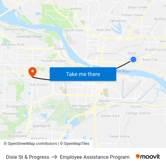 Dixie St & Progress to Employee Assistance Program map