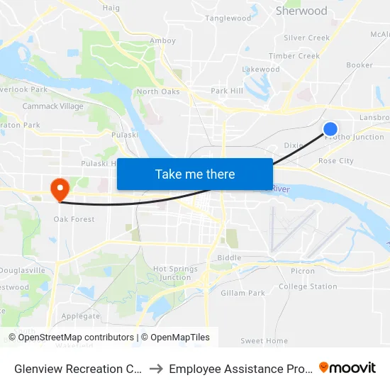 Glenview Recreation Center to Employee Assistance Program map