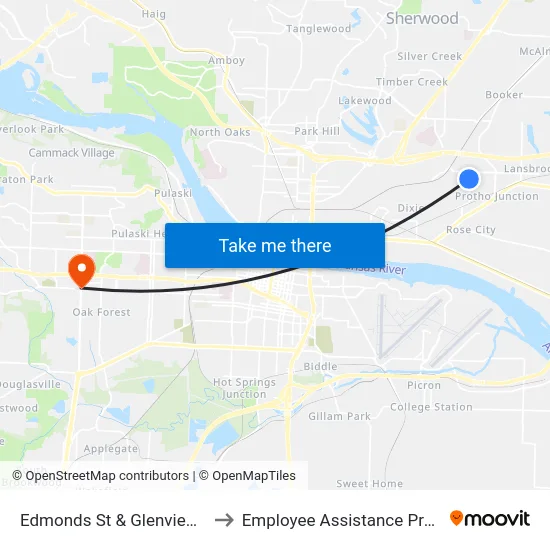 Edmonds St & Glenview Blvd to Employee Assistance Program map