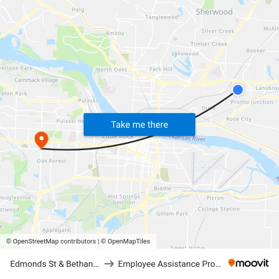 Edmonds St & Bethany Rd to Employee Assistance Program map