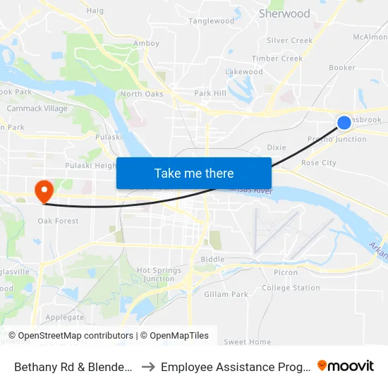 Bethany Rd & Blenden Dr to Employee Assistance Program map