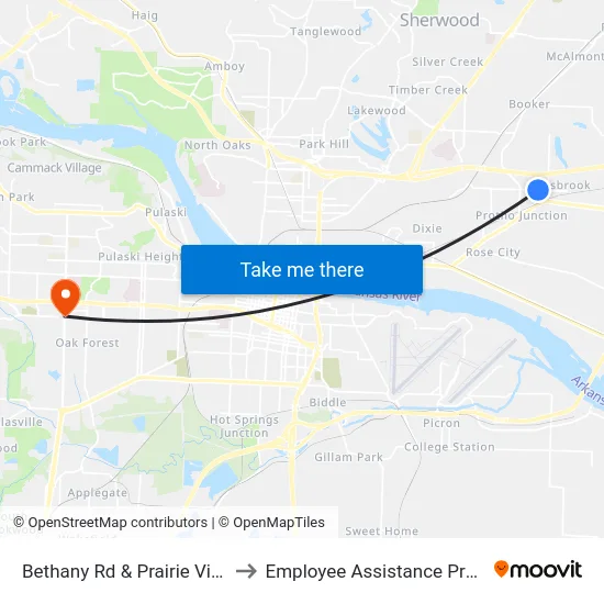 Bethany Rd & Prairie View Dr to Employee Assistance Program map