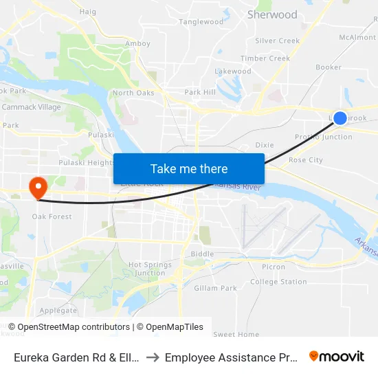 Eureka Garden Rd & Ellen Dr to Employee Assistance Program map