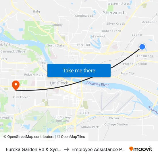Eureka Garden Rd & Sydney Rd to Employee Assistance Program map