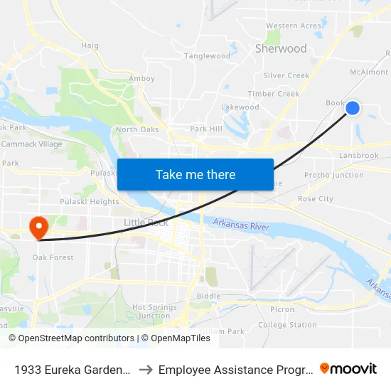 1933 Eureka Garden Rd to Employee Assistance Program map