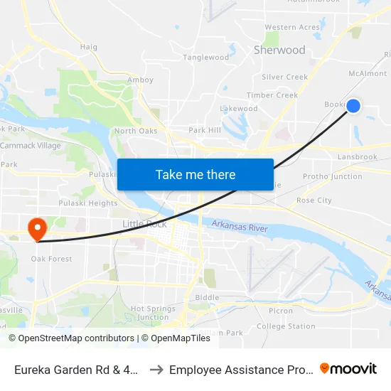 Eureka Garden Rd & 46th St to Employee Assistance Program map