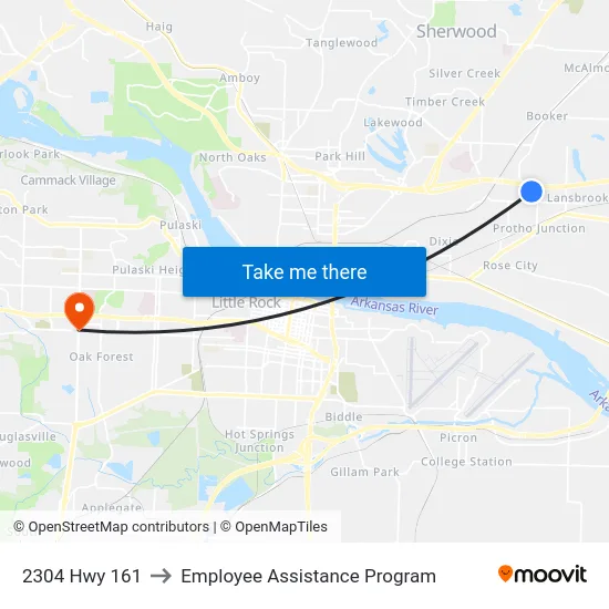 2304 Hwy 161 to Employee Assistance Program map