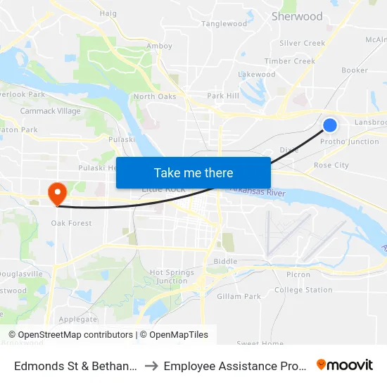 Edmonds St & Bethany Rd to Employee Assistance Program map